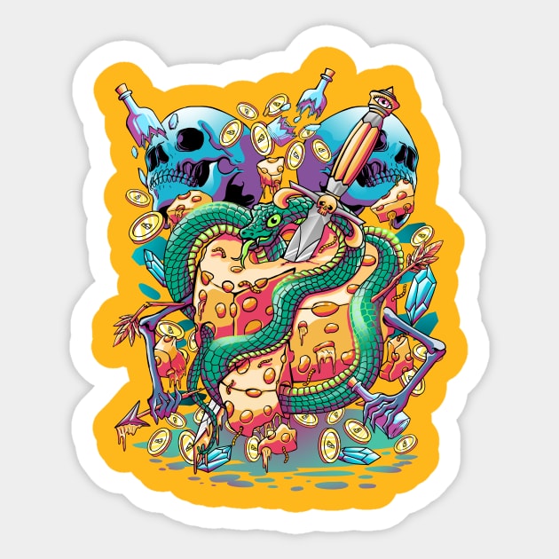 snake cheese Sticker by iqbalgarint